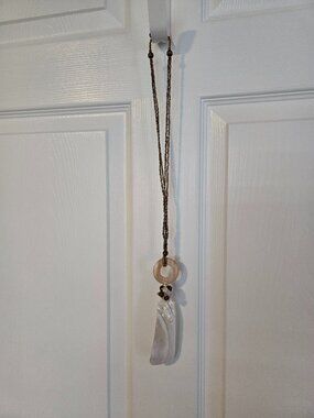 Unique Beaded Shell and Wood Necklace